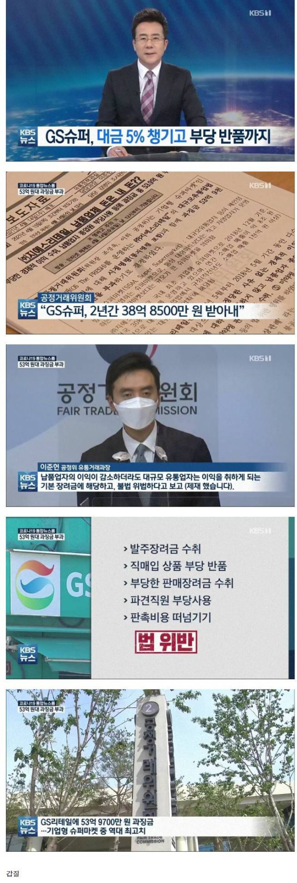 GS에 부과된 과징금